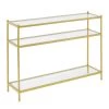 Royal Crest 42 in. Gold Standard Height Rectangular Glass Top Console Table with 3-Tiers by Convenience Concepts -Cheap Convenience Concepts Store gold convenience concepts console tables s11 153 64 1000