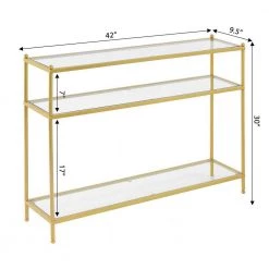 Royal Crest 42 in. Gold Standard Height Rectangular Glass Top Console Table with 3-Tiers by Convenience Concepts 9 Royal Crest 42 in. Gold Standard Height Rectangular Glass Top Console Table with 3-Tiers by Convenience Concepts -Cheap Convenience Concepts Store gold convenience concepts console tables s11 153 c3 1000