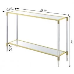 Royal Crest 44.25 in. Gold Standard Height Rectangular Glass Top Console Table with Glass Top by Convenience Concepts -Cheap Convenience Concepts Store gold convenience concepts console tables s14 139 c3 1000