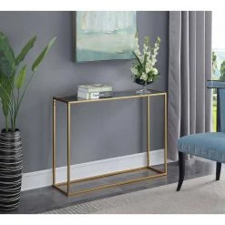 Gold Coast 42 in. Gold Standard Height Rectangular Mirror Top Console Table by Convenience Concepts -Cheap Convenience Concepts Store gold convenience concepts console tables u12 218 31 1000