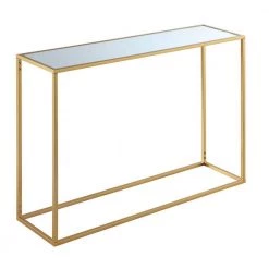 Gold Coast 42 in. Gold Standard Height Rectangular Mirror Top Console Table by Convenience Concepts