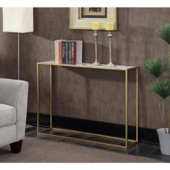 42 in. Gold Standard Rectangle Metal Console Table by Convenience Concepts -Cheap Convenience Concepts Store gold faux marble convenience concepts console tables u12 127 31 1000
