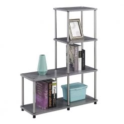 Designs2Go 41.75 in. Gray Particle Board 4 Shelf Etagere Bookcase with Metal Frame by Convenience Concepts -Cheap Convenience Concepts Store gray convenience concepts bookcases bookshelves r5 253 c3 1000
