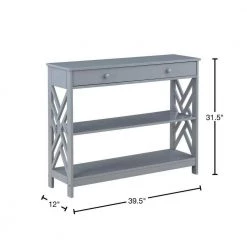 Titan 39.5 in. Gray 31.5 in. Rectangle Wood Console Table with Drawer & Shelves by Convenience Concepts 11 Titan 39.5 in. Gray 31.5 in. Rectangle Wood Console Table with Drawer & Shelves by Convenience Concepts -Cheap Convenience Concepts Store gray convenience concepts console tables s20 445 40 1000