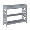 Titan 39.5 in. Gray 31.5 in. Rectangle Wood Console Table with Drawer & Shelves by Convenience Concepts -Cheap Convenience Concepts Store gray convenience concepts console tables s20 445 64 1000