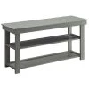 Oxford Gray Bench with Shelves 17 in. H x 35.5 in. W x 12 in. D by Convenience Concepts -Cheap Convenience Concepts Store gray convenience concepts dining benches s20 154 64 1000