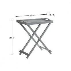 Designs2Go 22 in. Gray Standard Rectangle Wood Folding Tray End Table by Convenience Concepts -Cheap Convenience Concepts Store gray convenience concepts end side tables s20 168 40 1000