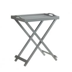 Designs2Go 22 in. Gray Standard Rectangle Wood Folding Tray End Table by Convenience Concepts