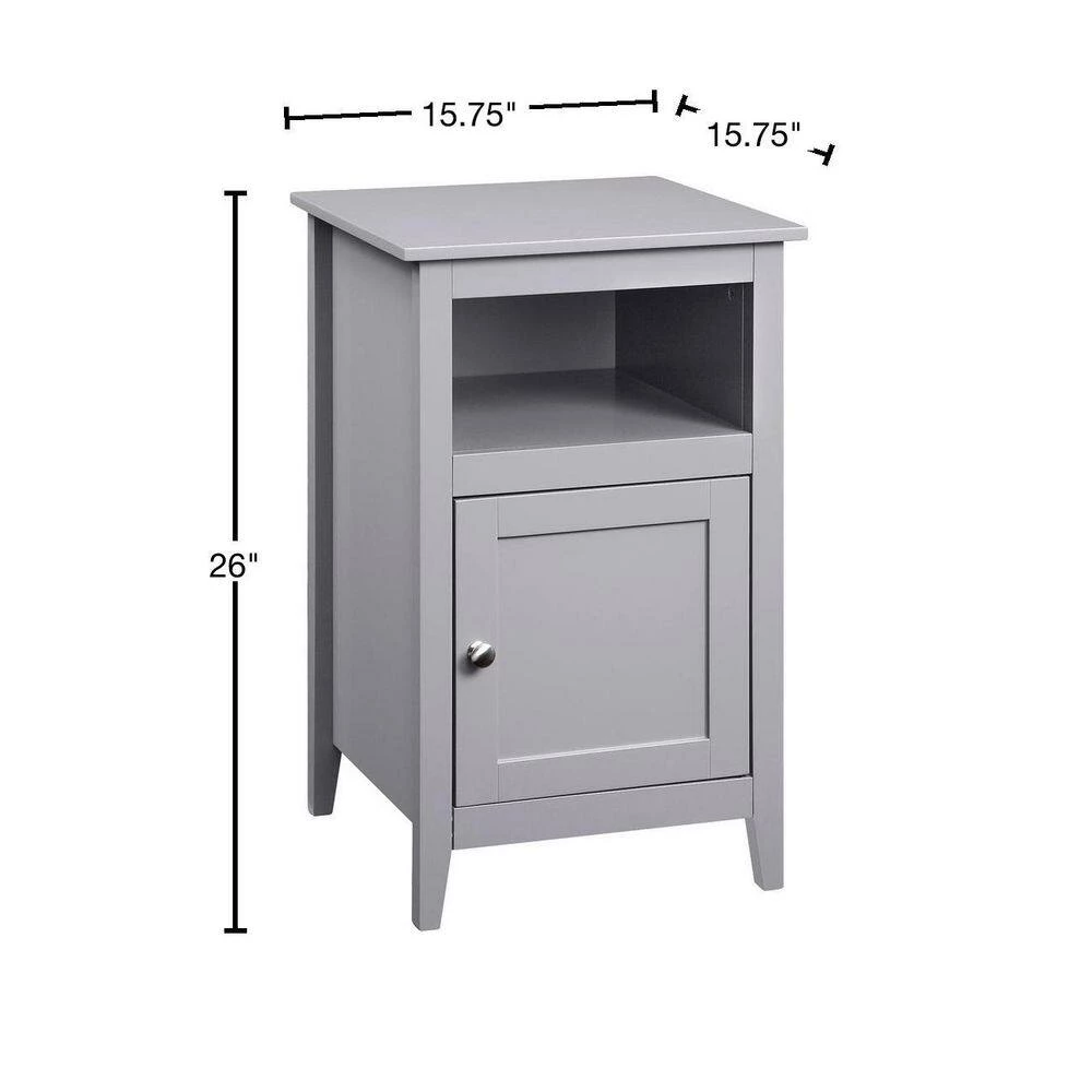 Designs2Go 15.75 in. Gray Standard Square MDF End Table with Storage Cabinet and Shelf by Convenience Concepts 5 Designs2Go 15.75 in. Gray Standard Square MDF End Table with Storage Cabinet and Shelf by Convenience Concepts - Image 3