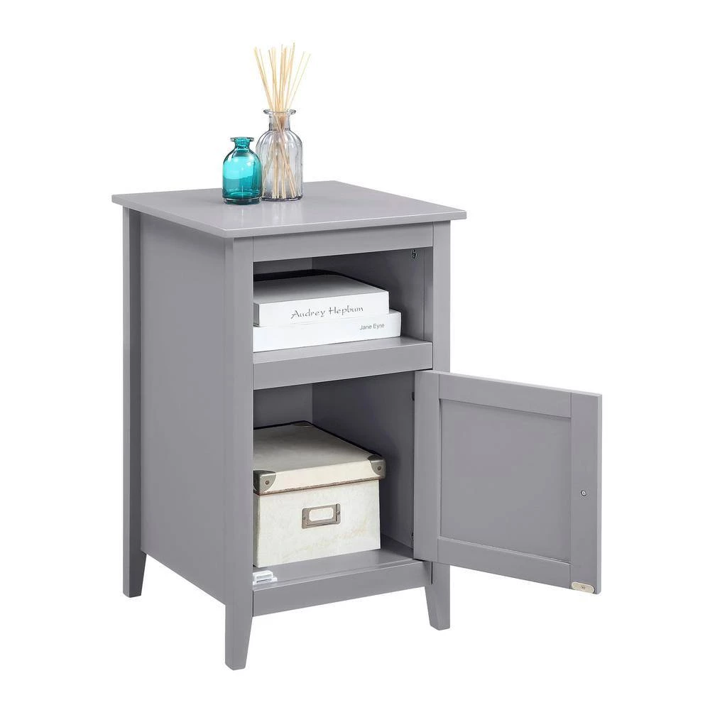 Designs2Go 15.75 in. Gray Standard Square MDF End Table with Storage Cabinet and Shelf by Convenience Concepts 6 Designs2Go 15.75 in. Gray Standard Square MDF End Table with Storage Cabinet and Shelf by Convenience Concepts - Image 4