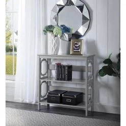 32.5 in. Gray Wood 3-shelf Etagere Bookcase with Open Back by Convenience Concepts -Cheap Convenience Concepts Store gray non lead based paint convenience concepts bookcases bookshelves s20 356 31 1000
