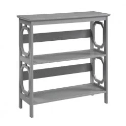 32.5 in. Gray Wood 3-shelf Etagere Bookcase with Open Back by Convenience Concepts