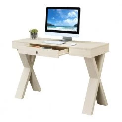 Newport 47.25 in. Rectangle Ivory MDF 1 Drawer Writing Desk by Convenience Concepts -Cheap Convenience Concepts Store ivory convenience concepts computer desks u14 245 77 1000