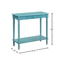 French Country 32 in. Light Blue Standard Rectangle Wood Console Table with Drawers by Convenience Concepts -Cheap Convenience Concepts Store light blue convenience concepts console tables 6053188be 40 1000