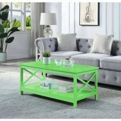 Oxford 39.5 in. Lime Standard Rectangle MDF Wood Coffee Table with Shelf by Convenience Concepts 9 Oxford 39.5 in. Lime Standard Rectangle MDF Wood Coffee Table with Shelf by Convenience Concepts -Cheap Convenience Concepts Store lime convenience concepts console tables s20 471 31 1000