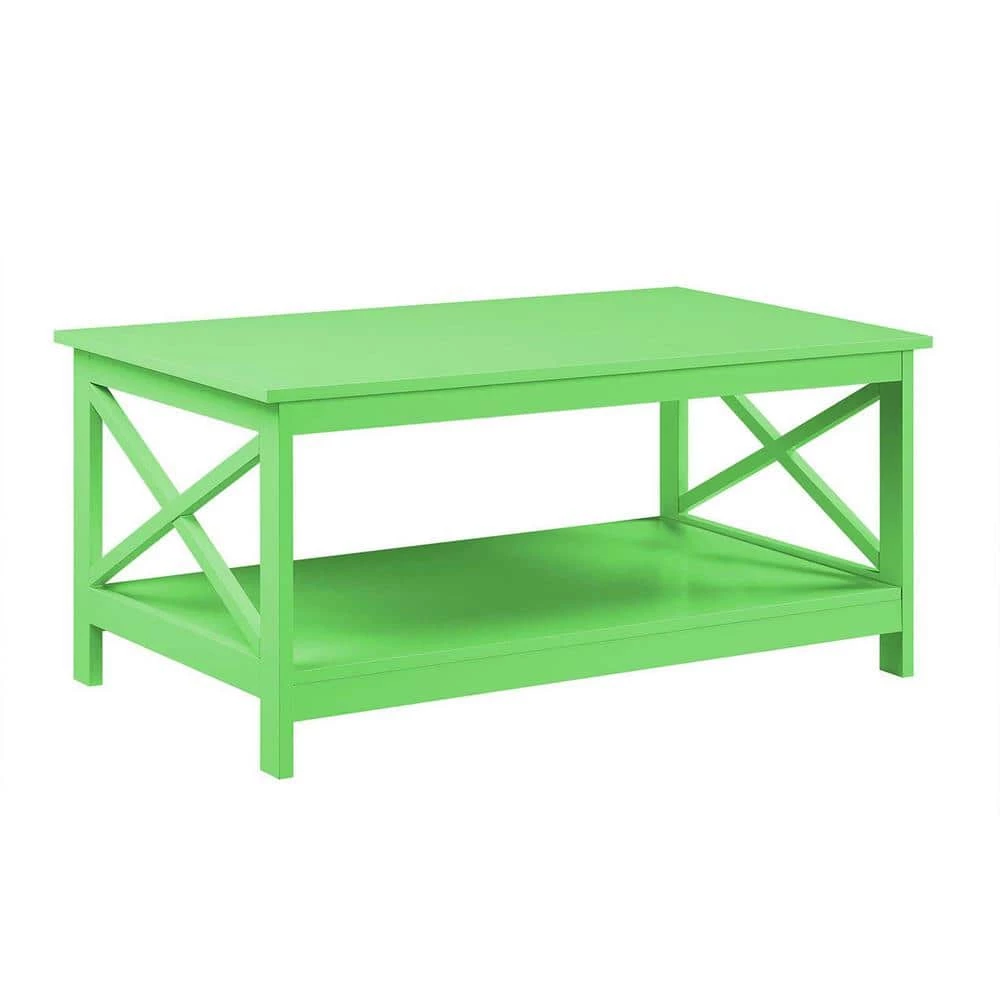 Oxford 39.5 in. Lime Standard Rectangle MDF Wood Coffee Table with Shelf by Convenience Concepts 3 Oxford 39.5 in. Lime Standard Rectangle MDF Wood Coffee Table with Shelf by Convenience Concepts