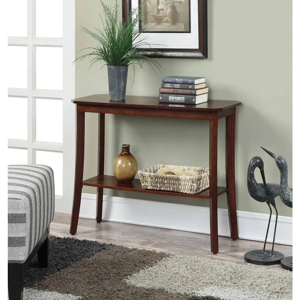 Designs2Go 38 in. Mahogany Standard Rectangle Console Table by Convenience Concepts 7 Designs2Go 38 in. Mahogany Standard Rectangle Console Table by Convenience Concepts - Image 5