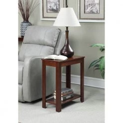 Designs2Go Baja 12 in. Mahogany Standard Rectangular Wood End Table with Shelf by Convenience Concepts -Cheap Convenience Concepts Store mahogany convenience concepts end side tables r6 157 31 1000