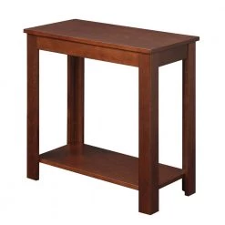 Designs2Go Baja 12 in. Mahogany Standard Rectangular Wood End Table with Shelf by Convenience Concepts