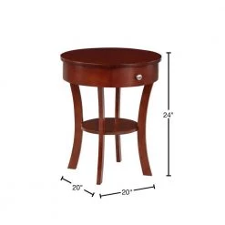 Classic Accents Schaffer 20 in. Mahogany 24 in. Round Wood End Table with Drawer and Shelf by Convenience Concepts 10 Classic Accents Schaffer 20 in. Mahogany 24 in. Round Wood End Table with Drawer and Shelf by Convenience Concepts -Cheap Convenience Concepts Store mahogany convenience concepts end side tables v2 222 40 1000