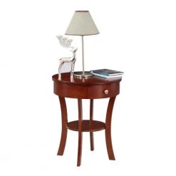 Classic Accents Schaffer 20 in. Mahogany 24 in. Round Wood End Table with Drawer and Shelf by Convenience Concepts 11 Classic Accents Schaffer 20 in. Mahogany 24 in. Round Wood End Table with Drawer and Shelf by Convenience Concepts -Cheap Convenience Concepts Store mahogany convenience concepts end side tables v2 222 c3 1000