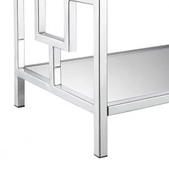 Town Square 39.5 in. Mirror/Chrome Rectangle Glass Top 1 Drawer Console Table with Shelves by Convenience Concepts -Cheap Convenience Concepts Store mirror chrome convenience concepts console tables s14 131 1f 1000