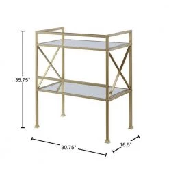 Gold Coast 30.75 in Mirror/Gold Tall Rectangular Glass Top Console Table with Shelf by Convenience Concepts -Cheap Convenience Concepts Store mirror gold convenience concepts console tables u12 188 40 1000
