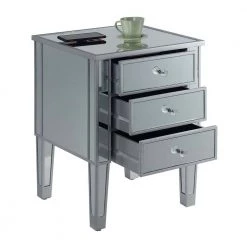 Gold Coast Mirrored 3-Drawer End Table by Convenience Concepts 17 Gold Coast Mirrored 3-Drawer End Table by Convenience Concepts -Cheap Convenience Concepts Store mirror silver convenience concepts end side tables u12 196 4f 1000