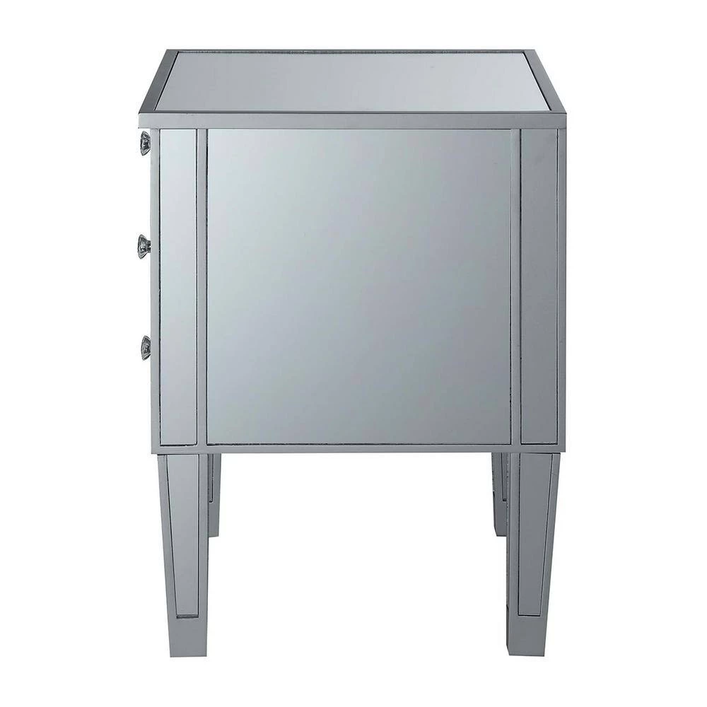 Gold Coast Mirrored 3-Drawer End Table by Convenience Concepts 4 Gold Coast Mirrored 3-Drawer End Table by Convenience Concepts - Image 2
