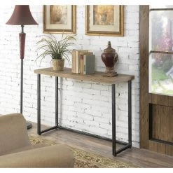 Laredo 43 in. Natural/Black Standard Rectangle Wood Console Table by Convenience Concepts -Cheap Convenience Concepts Store natural and black convenience concepts console tables u12 122 4f 1000