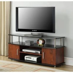 47 in. Black and Cherry Wood Particle Board TV Stand 46 in. with Doors by Convenience Concepts 8 47 in. Black and Cherry Wood Particle Board TV Stand 46 in. with Doors by Convenience Concepts -Cheap Convenience Concepts Store rich 2 tone black and cherry wood grain finish convenience concepts tv stands 151401 40 1000