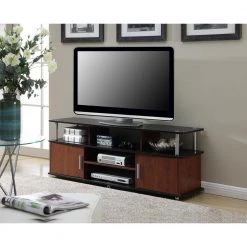 59 in. Black and Cherry Wood Particle Board TV Stand 60 in. with Doors by Convenience Concepts 9 59 in. Black and Cherry Wood Particle Board TV Stand 60 in. with Doors by Convenience Concepts -Cheap Convenience Concepts Store rich 2 tone black and cherry wood grain finish convenience concepts tv stands 151440 31 1000