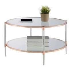 Royal Crest 34 in. Rose Gold Standard Height Round Glass Top Coffee Table with Shelf by Convenience Concepts 9 Royal Crest 34 in. Rose Gold Standard Height Round Glass Top Coffee Table with Shelf by Convenience Concepts -Cheap Convenience Concepts Store rose gold convenience concepts coffee tables s14 141 e1 1000