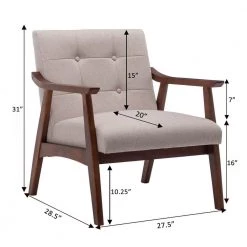 Take a Seat Natalie Sandy Beige Fabric Upholstery / Espresso Wood Frame Accent Chair by Convenience Concepts -Cheap Convenience Concepts Store sandy beige fabric espresso convenience concepts accent chairs t1 137 4f 1000