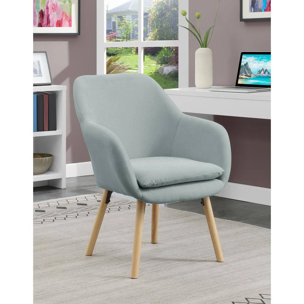 Charlotte Sea Foam Blue Fabric Upholstery Arm Chair by Convenience Concepts 13 Charlotte Sea Foam Blue Fabric Upholstery Arm Chair by Convenience Concepts - Image 11