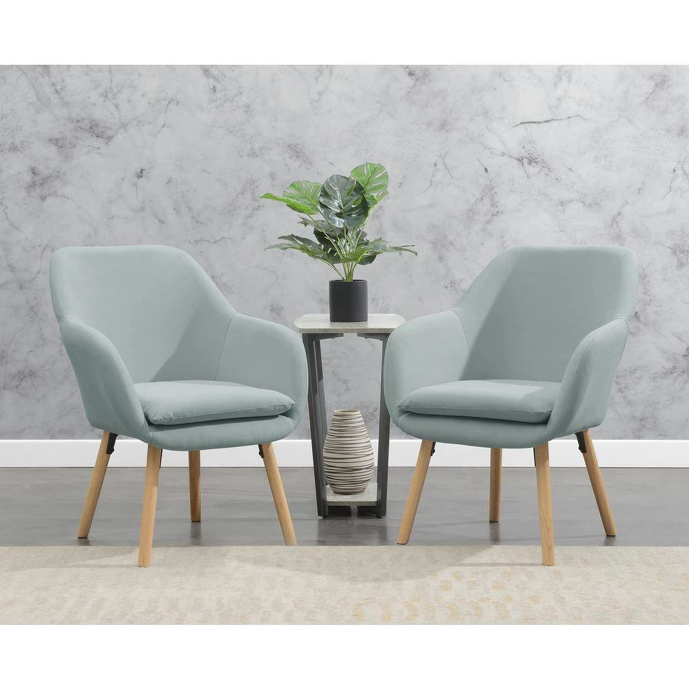 Charlotte Sea Foam Blue Fabric Upholstery Arm Chair by Convenience Concepts 12 Charlotte Sea Foam Blue Fabric Upholstery Arm Chair by Convenience Concepts - Image 10