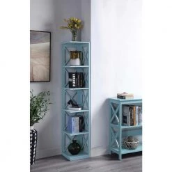 63.75 in. Sea Foam Wood 6-shelf Corner Bookcase with Open Storage by Convenience Concepts 8 63.75 in. Sea Foam Wood 6-shelf Corner Bookcase with Open Storage by Convenience Concepts -Cheap Convenience Concepts Store sea foam convenience concepts bookcases bookshelves s20 327 d4 1000