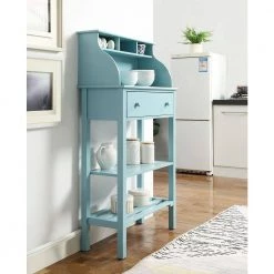 Designs2Go 27.5 in. Rectangle Sea Foam MDF 1 Drawer Writing Desk with Shelf Storage by Convenience Concepts -Cheap Convenience Concepts Store sea foam non lead paint convenience concepts writing desks s20 253 1f 1000