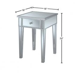 Gold Coast Silver Mirrored End Table by Convenience Concepts 9 Gold Coast Silver Mirrored End Table by Convenience Concepts -Cheap Convenience Concepts Store silver mirror convenience concepts end side tables u12 167 40 1000