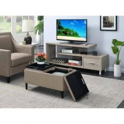 Designs4Comfort Soft Beige Fabric Storage Ottoman with Reversible Trays by Convenience Concepts 9 Designs4Comfort Soft Beige Fabric Storage Ottoman with Reversible Trays by Convenience Concepts -Cheap Convenience Concepts Store soft beige fabric convenience concepts ottomans r8 181 31 1000