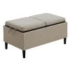 Designs4Comfort Soft Beige Fabric Storage Ottoman with Reversible Trays by Convenience Concepts -Cheap Convenience Concepts Store soft beige fabric convenience concepts ottomans r8 181 64 1000