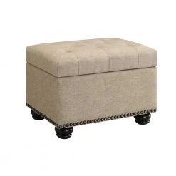 Designs4Comfort 5th Avenue Tan Fabric Storage Ottoman by Convenience Concepts
