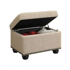 Designs4Comfort 5th Avenue Tan Fabric Storage Ottoman by Convenience Concepts -Cheap Convenience Concepts Store tan fabric convenience concepts ottomans r9 113 77 1000