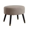 Designs4Comfort Mid Century Tan Linen Upholstered Ottoman Stool by Convenience Concepts