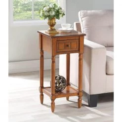 French Country Walnut Khloe Accent Table by Convenience Concepts -Cheap Convenience Concepts Store walnut convenience concepts end side tables r3 0201 31 1000