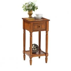 French Country Walnut Khloe Accent Table by Convenience Concepts -Cheap Convenience Concepts Store walnut convenience concepts end side tables r3 0201 c3 1000