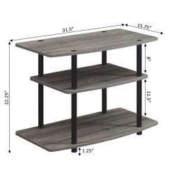 Designs2G0 31.5 in. Weathered Gray / Black TV Stand Fits up to 32 in. TV with 3-Tiers by Convenience Concepts -Cheap Convenience Concepts Store weathered gray black convenience concepts tv stands r5 271 c3 1000