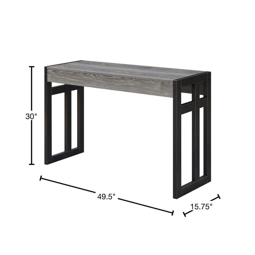 Monterey 50 in. Weathered Gray/Black Standard Rectangle Wood Console Table by Convenience Concepts 5 Monterey 50 in. Weathered Gray/Black Standard Rectangle Wood Console Table by Convenience Concepts - Image 3