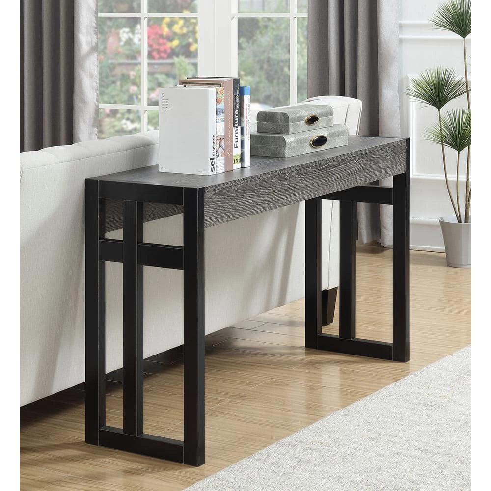 Monterey 50 in. Weathered Gray/Black Standard Rectangle Wood Console Table by Convenience Concepts 9 Monterey 50 in. Weathered Gray/Black Standard Rectangle Wood Console Table by Convenience Concepts - Image 7