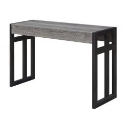 Monterey 50 in. Weathered Gray/Black Standard Rectangle Wood Console Table by Convenience Concepts